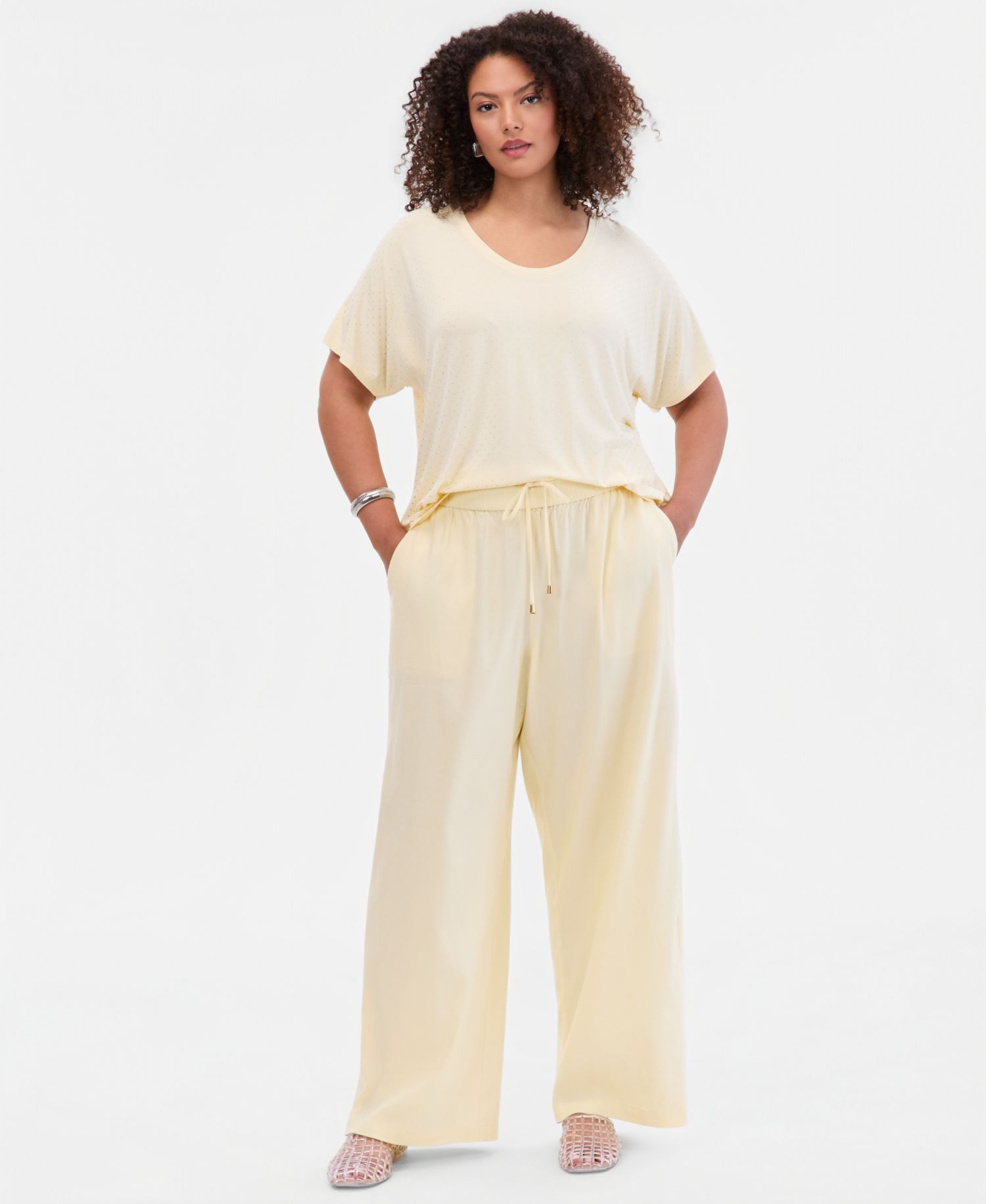 Plus Size Embellished Scoop-Neck T-Shirt