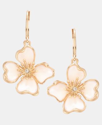 Textured Flower Drop Earrings