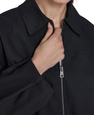 Women's Bubble Hem Collared Bomber Jacket
