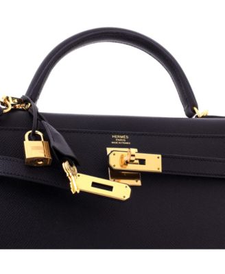 Kelly 32 Handbag Black Epsom with Gold Hardware