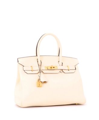 Birkin 30 Handbag Light Clemence with Gold Hardware