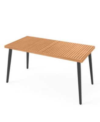 63-Inch Dining Table for Indoor Outdoor Use with Metal Legs