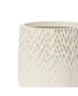 Antique  13.38" Round Planter, Deep-to-Light Gradient Texture, Tapered Design