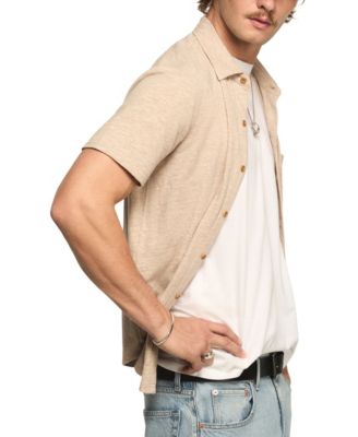 Men's Short-Sleeve Linen Knit Shirt