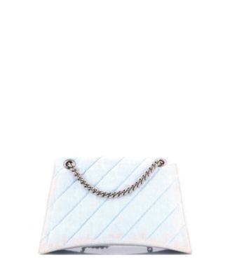Medium Crush Chain Flap Bag Quilted Denim