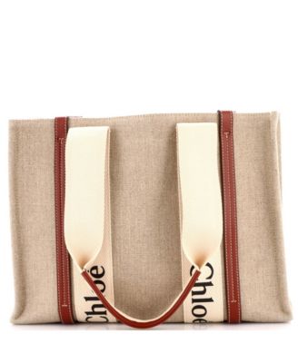 Medium Woody Tote Canvas with Leather