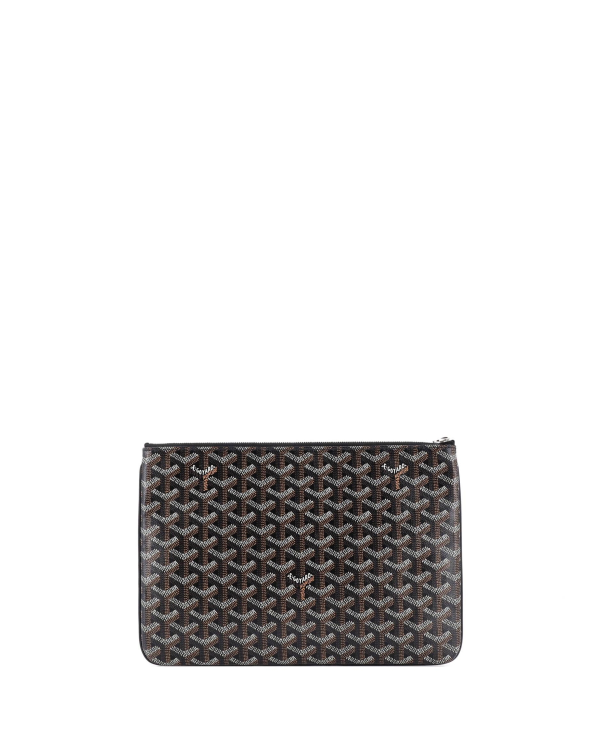 Pre-Owned Goyard Mm Senat Zip Pouch Coated Canvas