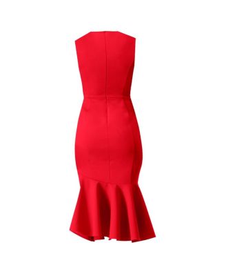 Women's Solid Mermaid Midi Dress