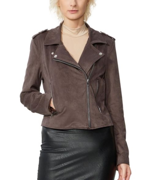 Женская куртка kimi + kai Faux Suede Moto, цвет: Кофейный