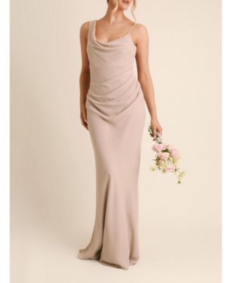 Women's Cowl Front Chiffon Bridesmaid Dress