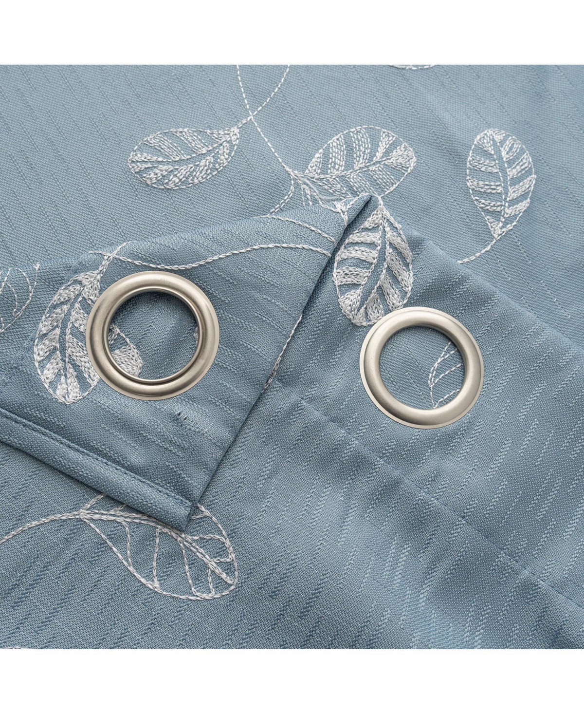 Rt Designers Collection 100% Polyester 140 Gsm Reed Embroidered Grommet Curtain Panel 54" x 84