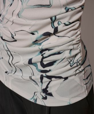 Women's Mock Neck Button Shoulder Top