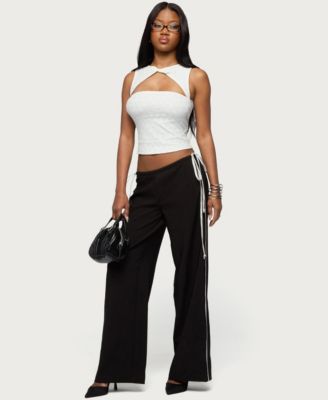 Women's Elisia Twist Cutout Flower Lace Top