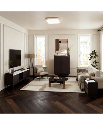 Modern Nightstand with Faux Marble Top, Bediside Table with Drawer