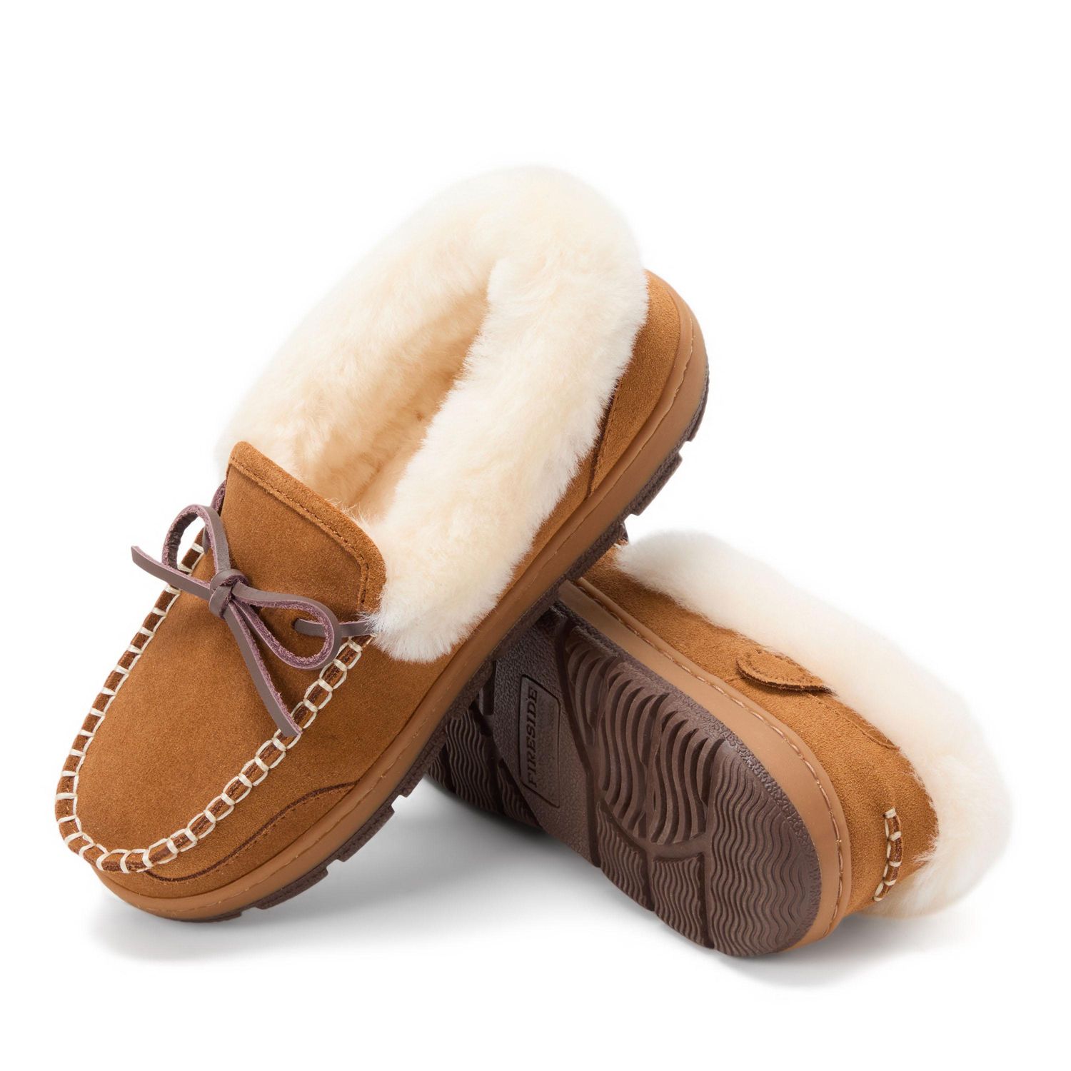 Women's Gladstone Genuine Shearling Moccasin with Stitching