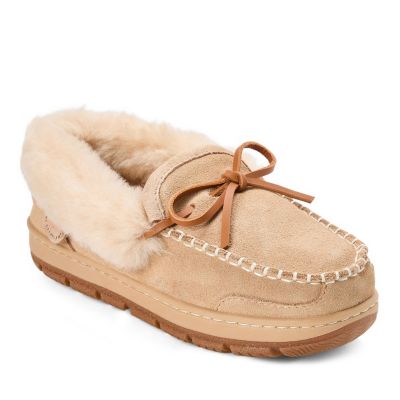 Women's Gladstone Genuine Shearling Moccasin with Stitching