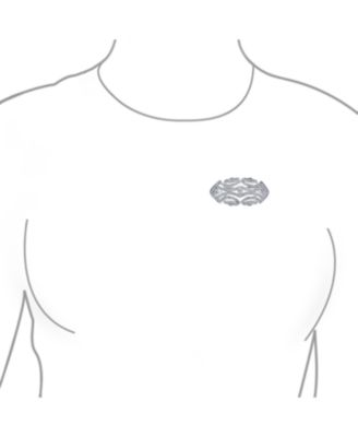 Elegant Art Deco Style Vintage Large Lapel Scarf Brooch Pin Silver Plated