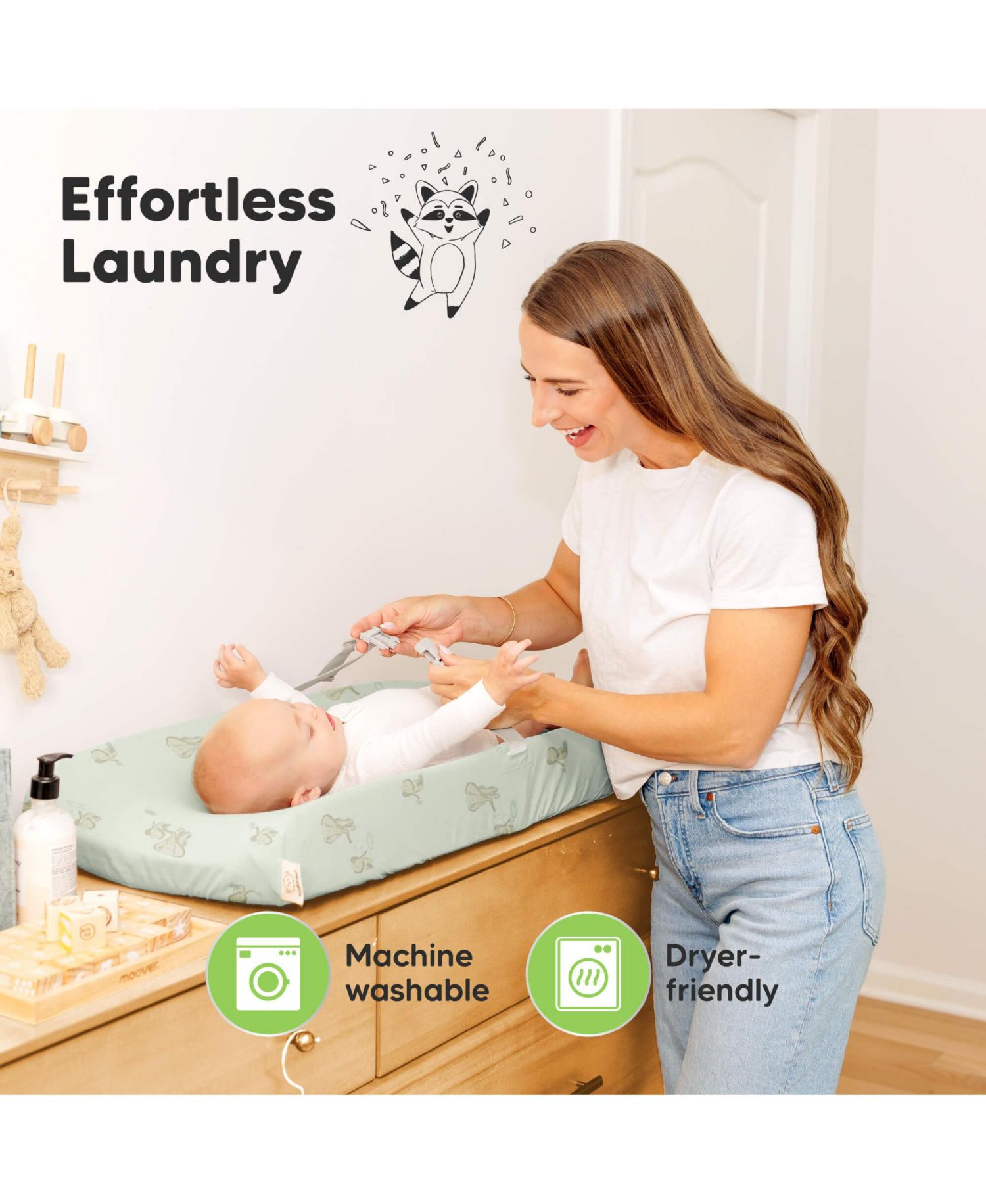 2-Pack Soothe Waterproof Changing Pad Covers for Boy, Girl, 32x16 Soft Cotton Baby Changing Table Pad Cover