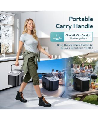 8.5 in. 26 lb. Bullet Ice Portable Countertop Ice Maker in Black with Auto-Cleaning