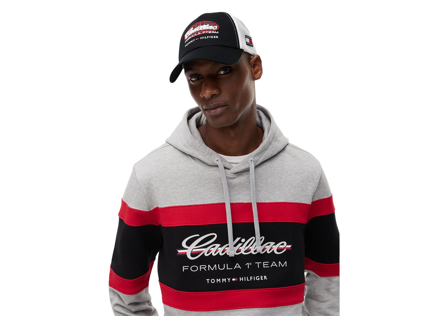 Мужская кепка Tommy Hilfiger x Cadillac F1® Script Trucker, цвет: Чёрный / Оптический белый — фото 4