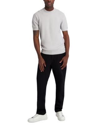 TEXTURED S/S FITTED CREWNECK