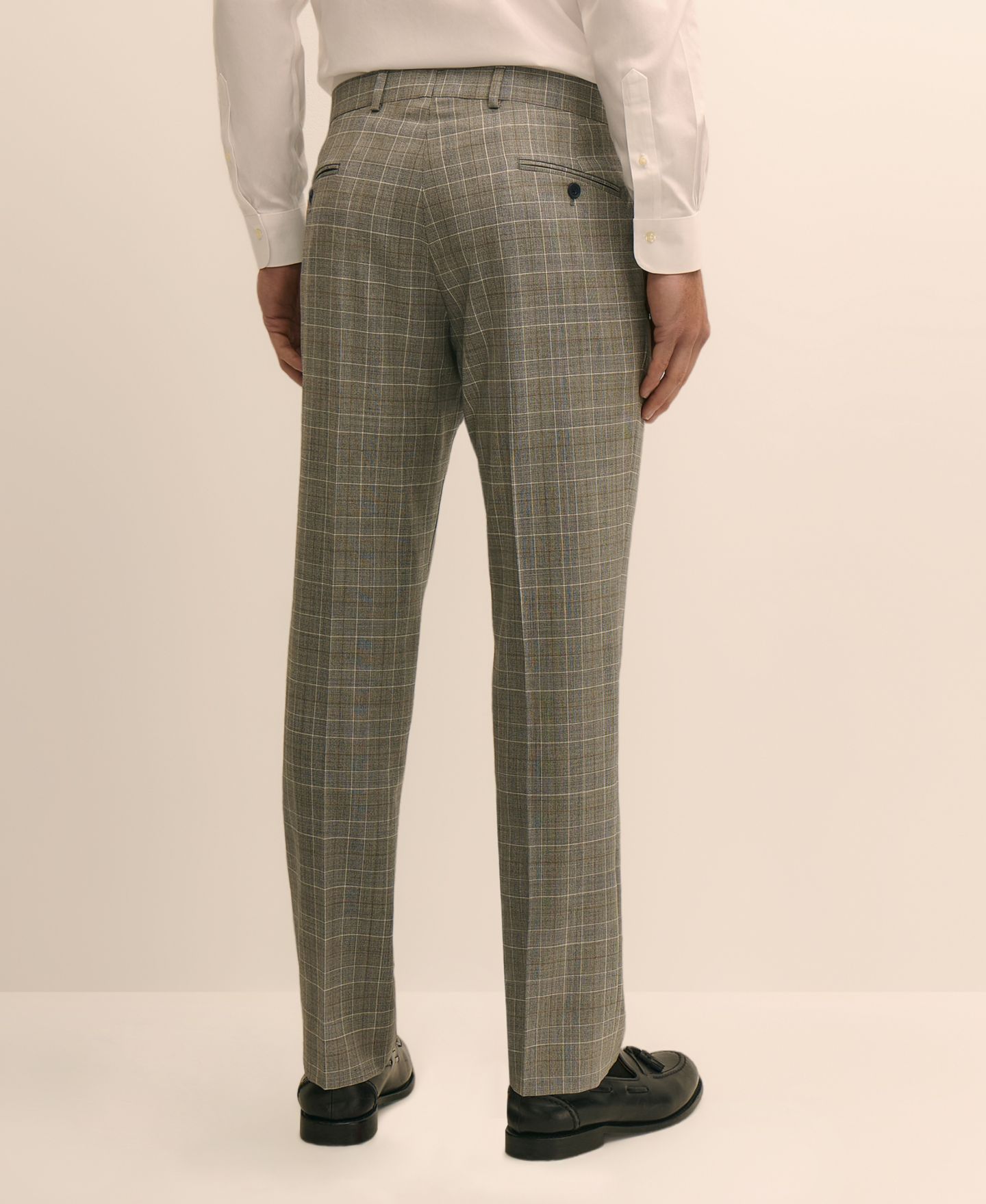 Мужские брюки Brooks Brothers Stretch Classic-Fit Suit Trousers, цвет: Светлый серый — фото 3