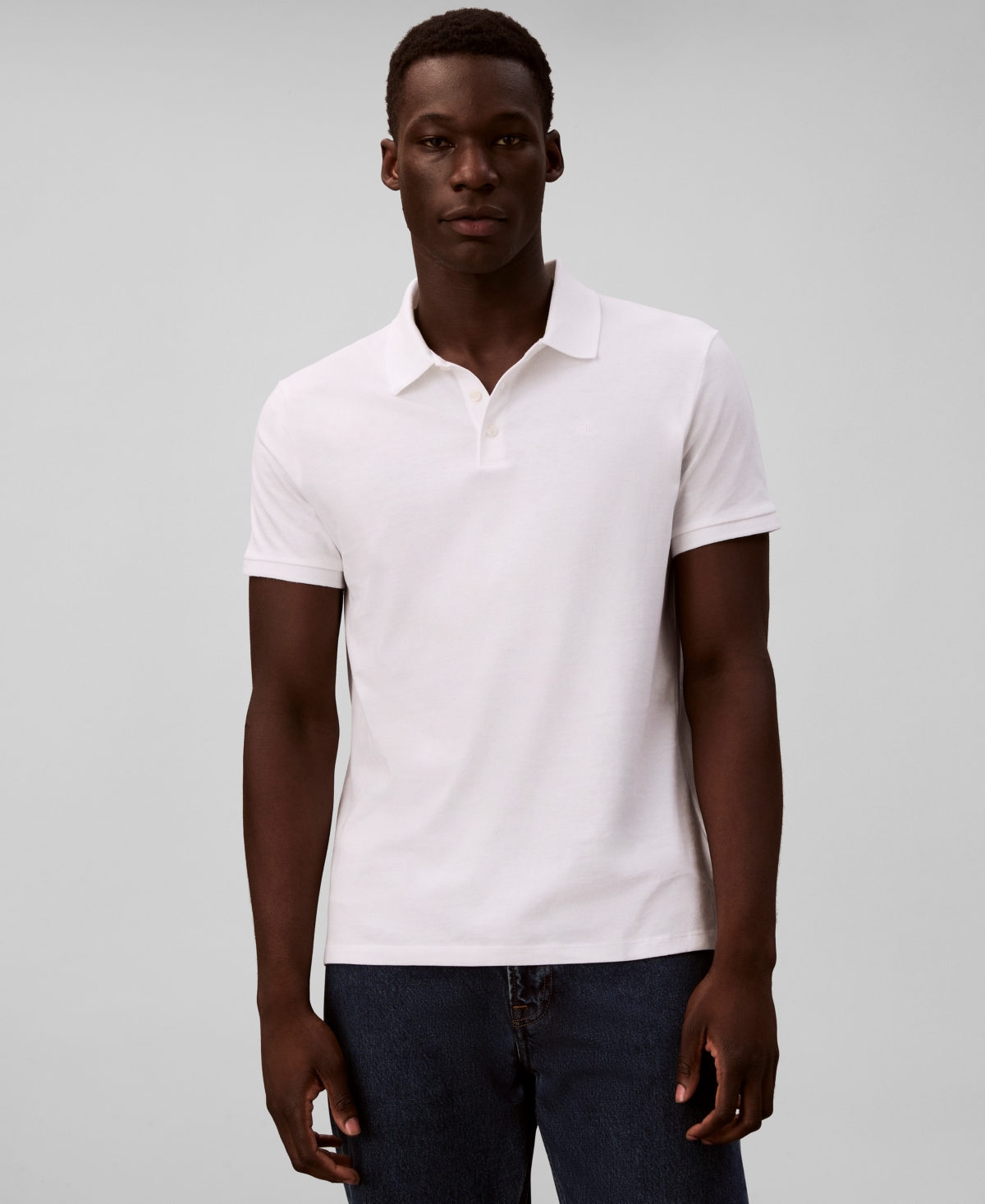 Calvin Klein Men's Short Sleeve Solid Polo Shirt - Bright White