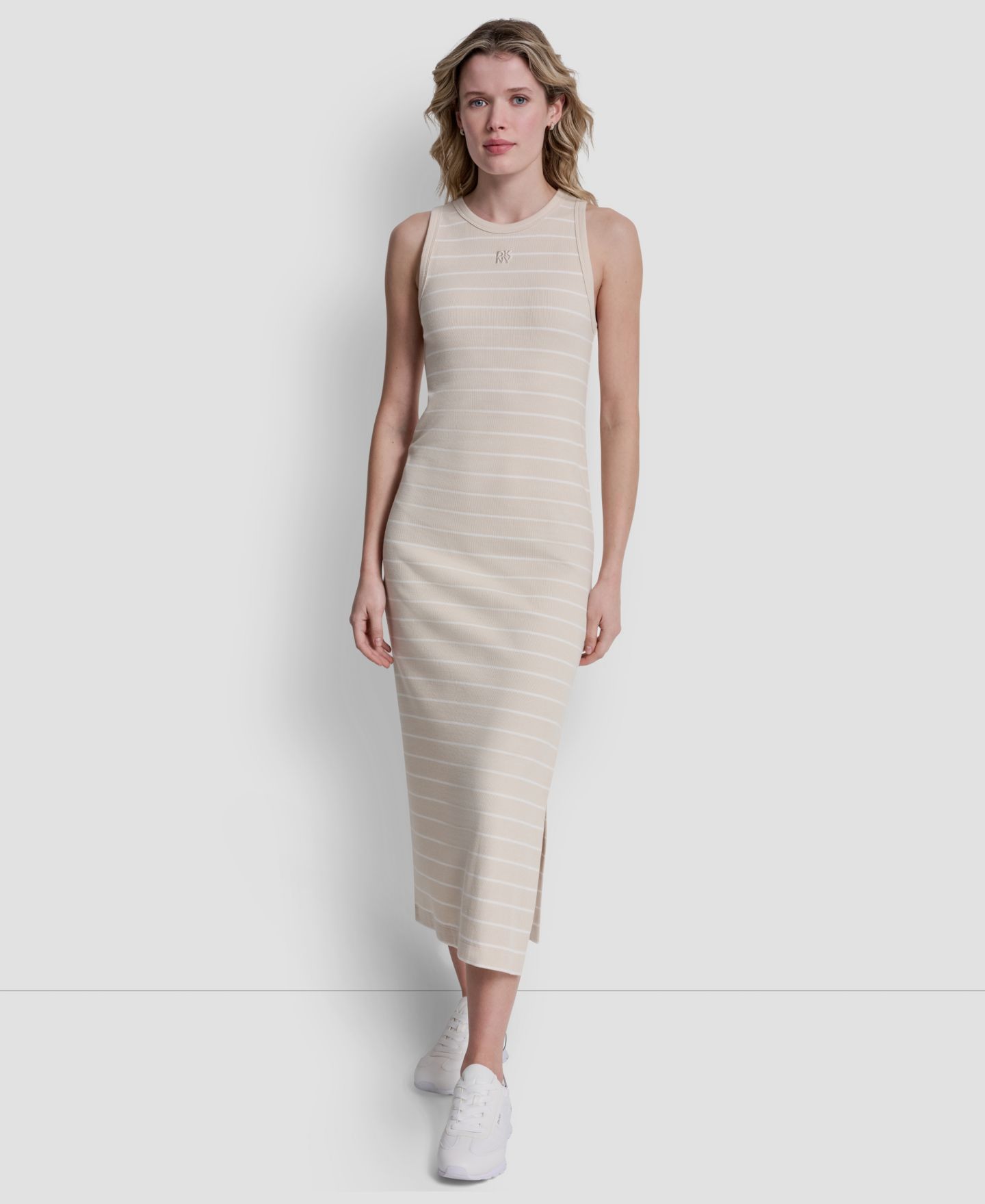 Женское платье DKNY Jeans Side-Slit Tank Midi, цвет: Слоновая кость — фото 1
