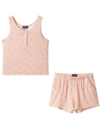 Girls' 6-16 Henley Tank & Short, 2-Piece Pajama Set