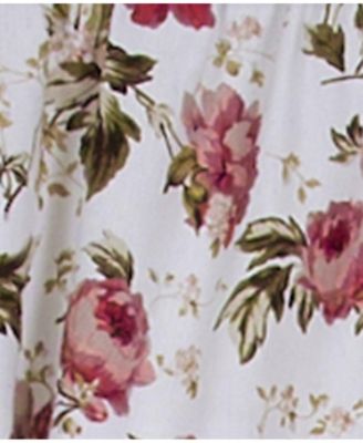 5 Piece Vintage Roses Cafe Rod Pocket Kitchen Curtain and Valance Set