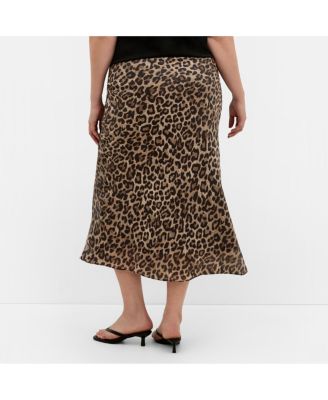 Women's Kyra Leopard Print Midi Skirt