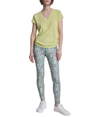 Women's Ruched Side Seams V-Neck Tech T-Shirt