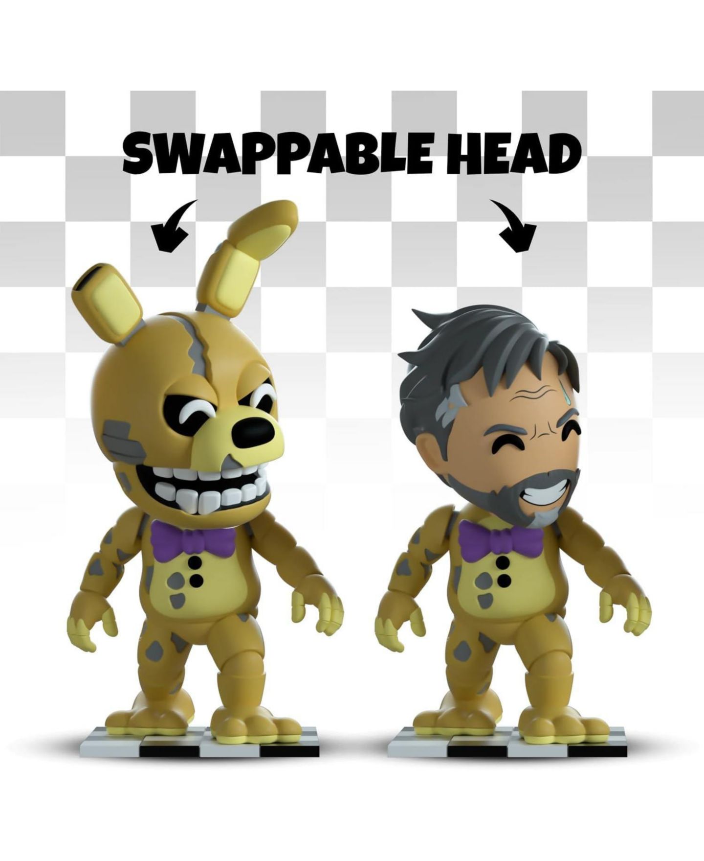 Детская фигурка Youtooz Yellow Rabbit Fnaf Movie Collection 5.4" Interchangeable-Head Vinyl Figure, 14 Years & Up — фото 5