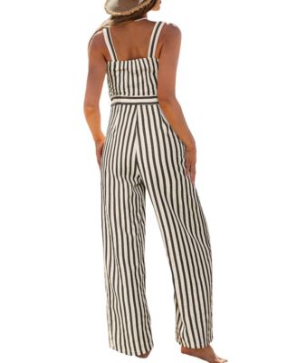 Women's V-Neck Zipper Closure Unlined Jumpsuit