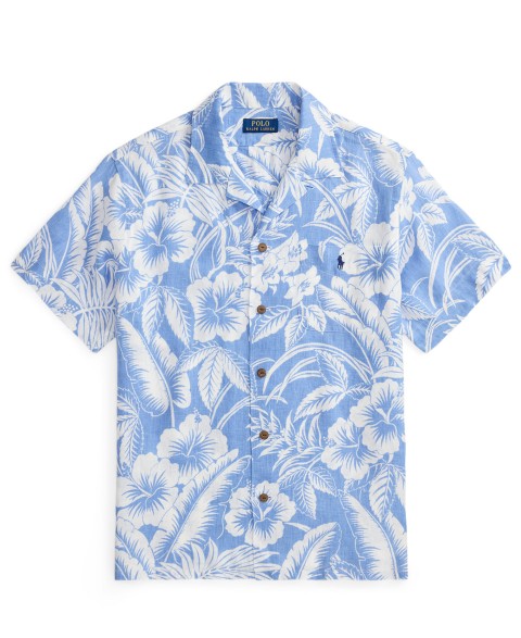 Мужские рубашки Polo Ralph Lauren Men's Short-Sleeve Linen Button-Up Shirt