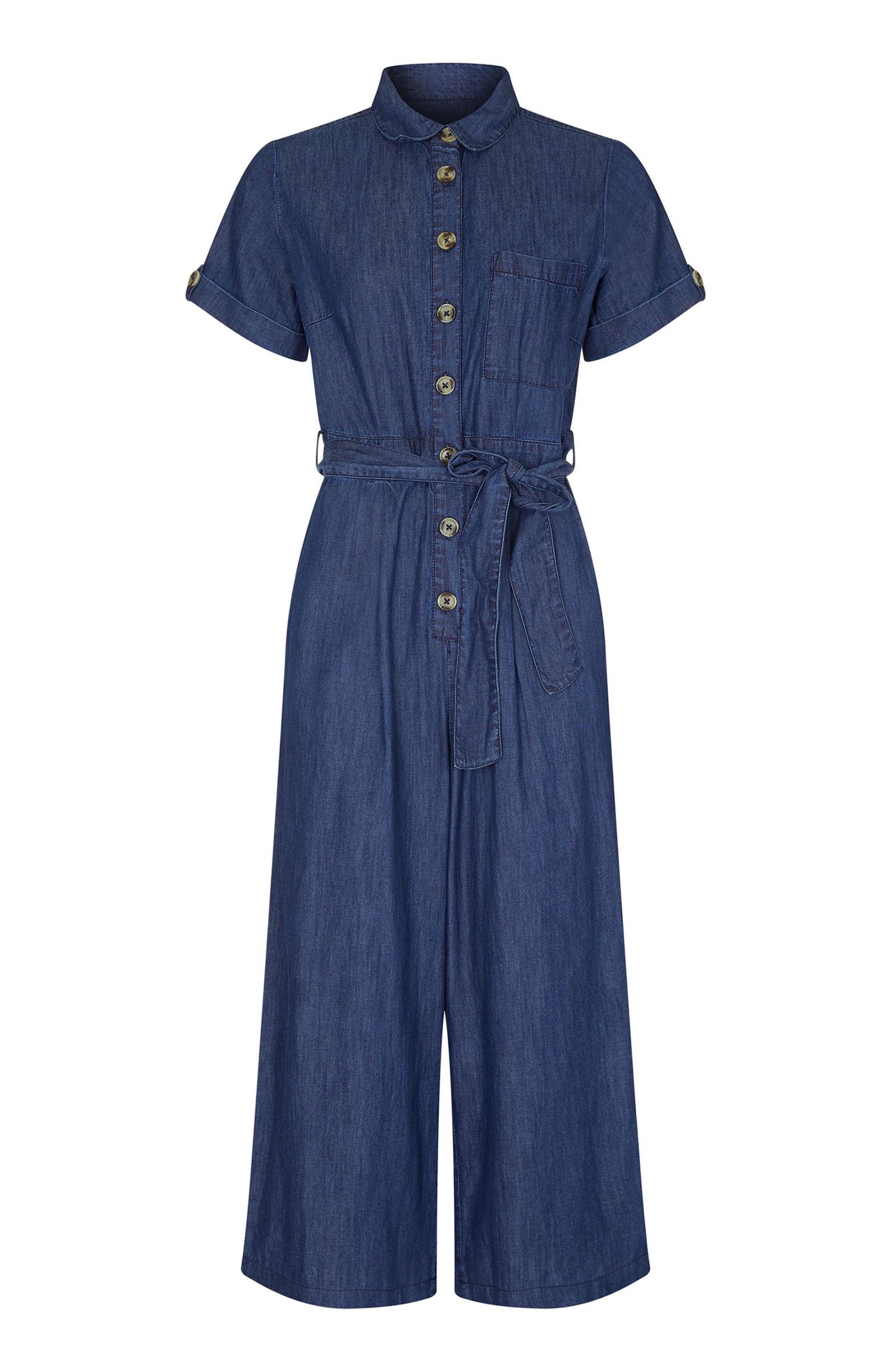 Women's Chambray Light Denim Button Jumpsuit