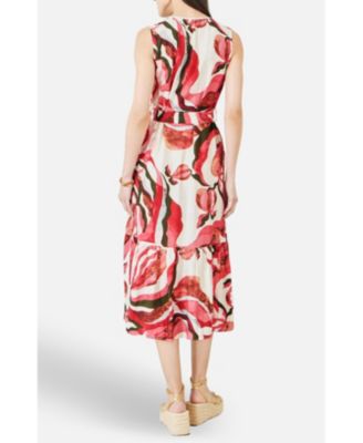 Women's Viscose Swirl Print Midi Dress