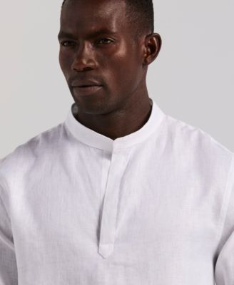 Men's Solid Linen Popover Shirt