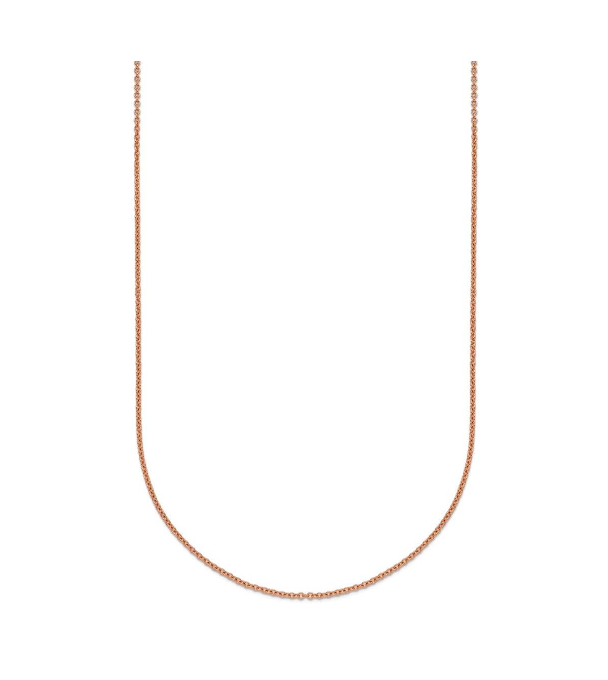 Curata Jewelry Solid 18k Rose Gold Italian Polished 1.1mm Cable Chain Necklace 16 -20 Inches Chain Necklace - Gold
