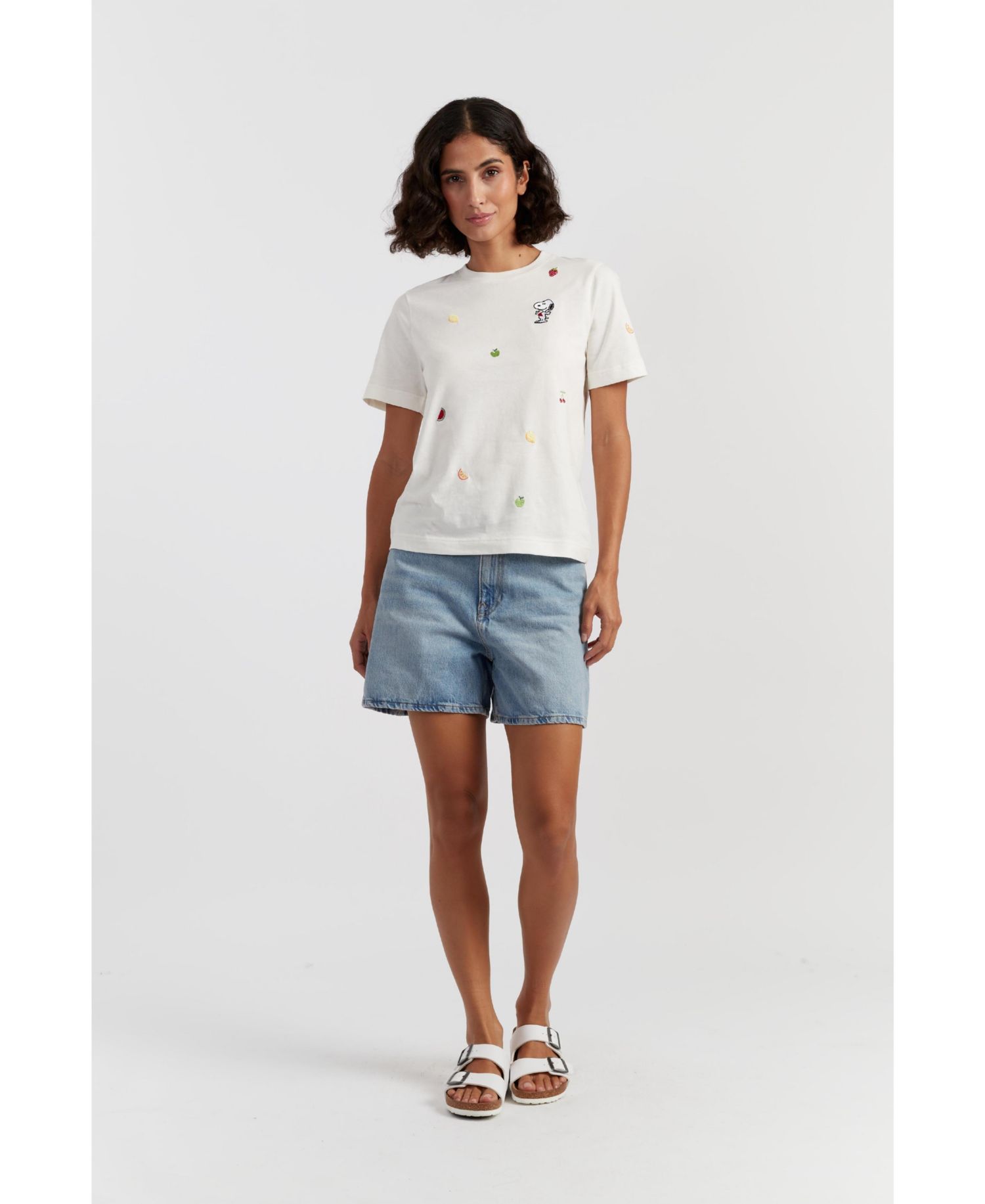 Women's Chinti and Parker Cotton Snoopy Fruit T-Shirt