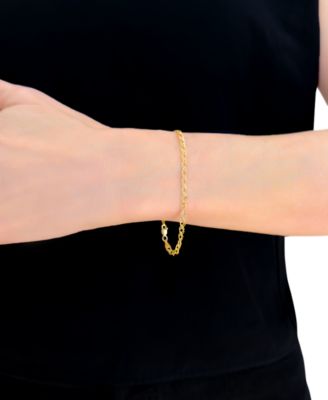 Diamond-Cut 3D Link Bracelet in 10k Yellow Gold