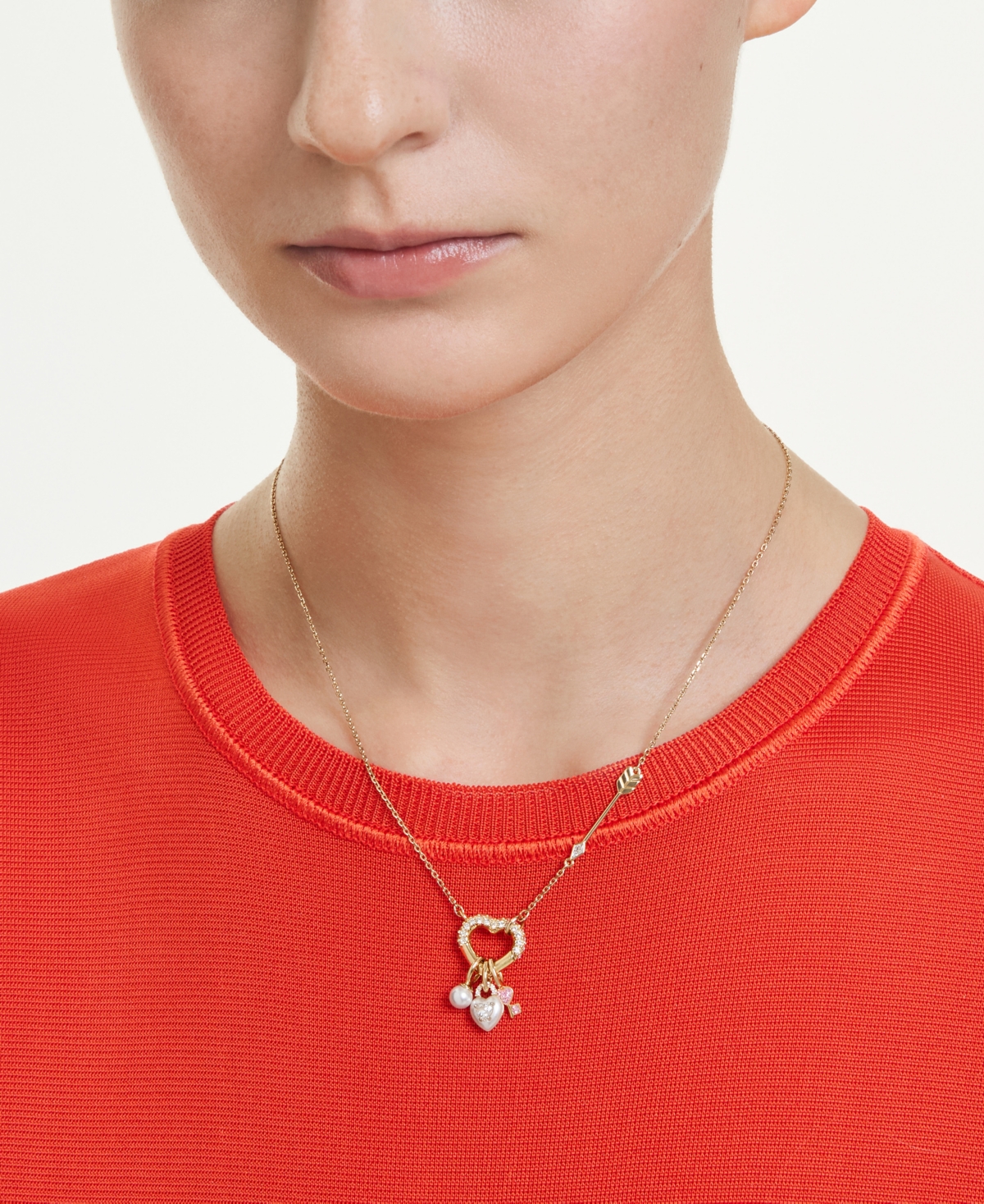 Swarovski Gold-Tone Plated Heart Idyllia Pendant Necklaces