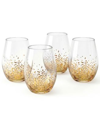 Gold Luster Stemless Glasses, Set of 4 