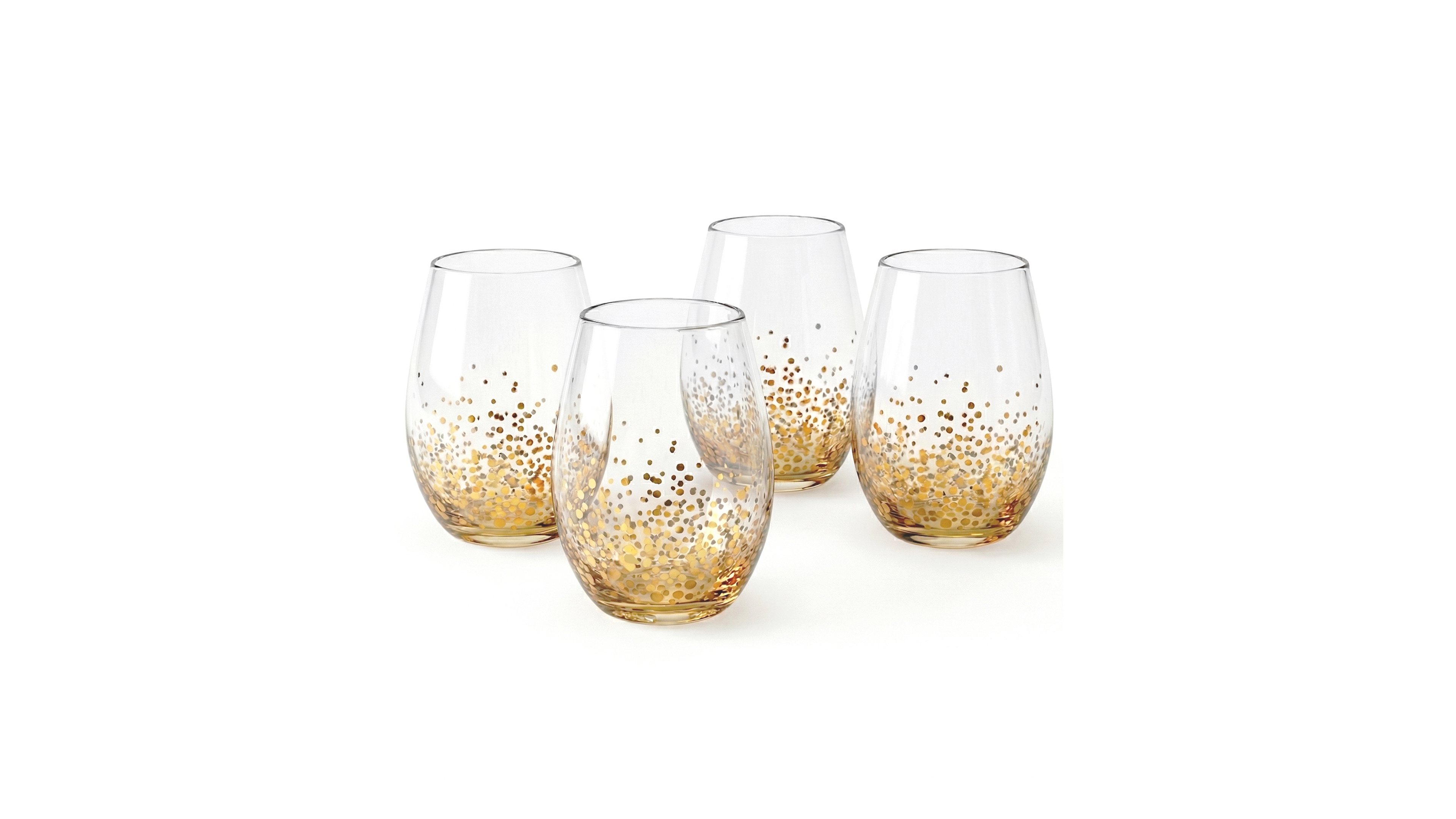 Jay Imports Gold Luster Stemless Glasses, Set of 4