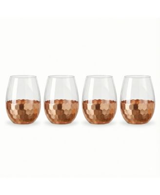 Daphne Copper Stemless Glasses, Set of 4 