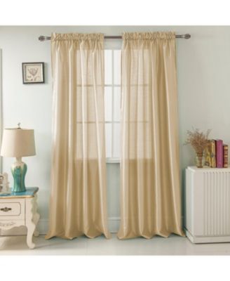 100% Polyester 82 GSM Faux Silk Nikki Rod Pocket Curtain Panel