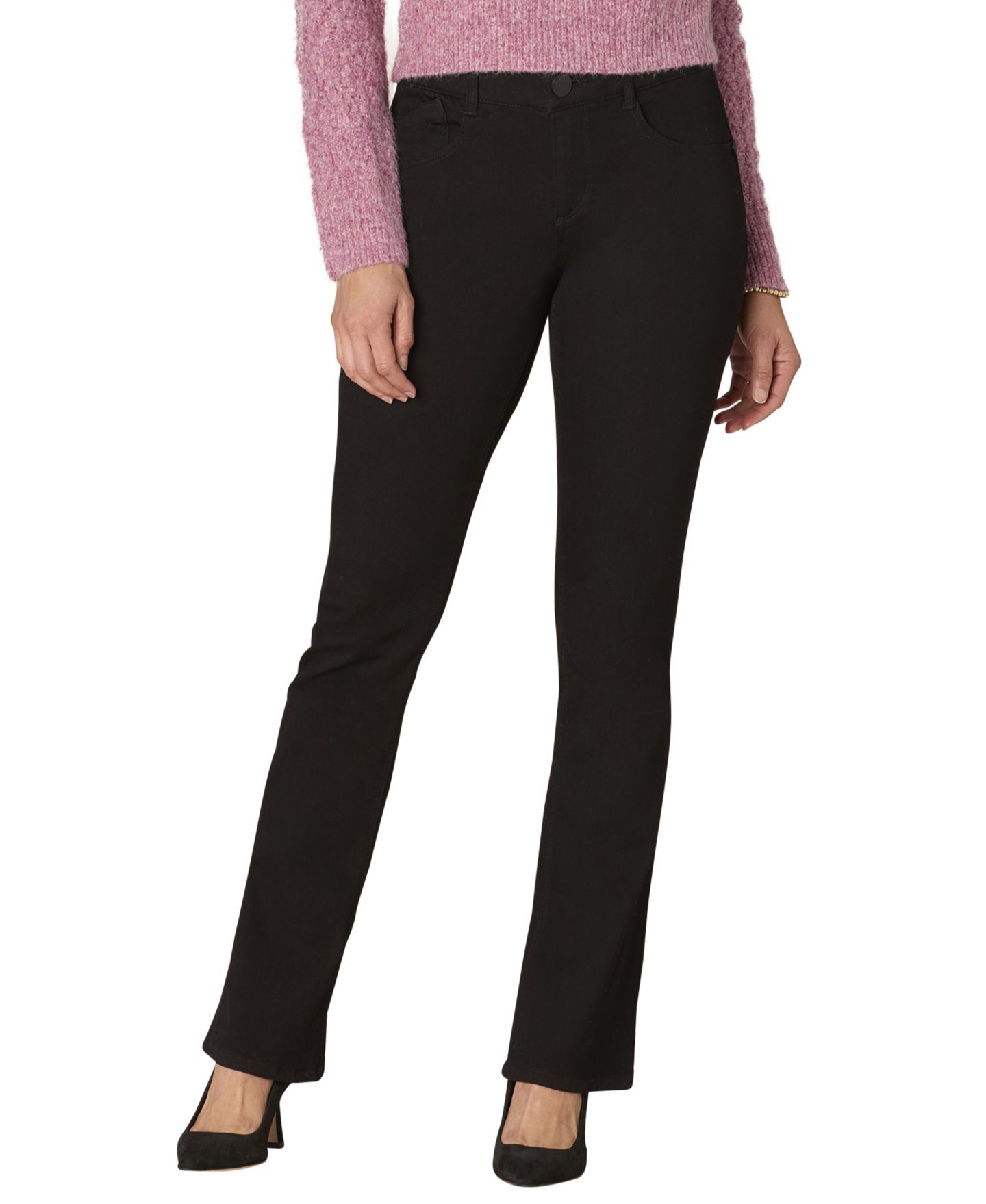Женские джинсы Democracy Petite "Ab"solution Luxe Touch Itty Bitty Bootcut, цвет: Чёрный — фото 1
