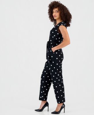 Petite Printed Tie-Waist Jumpsuit