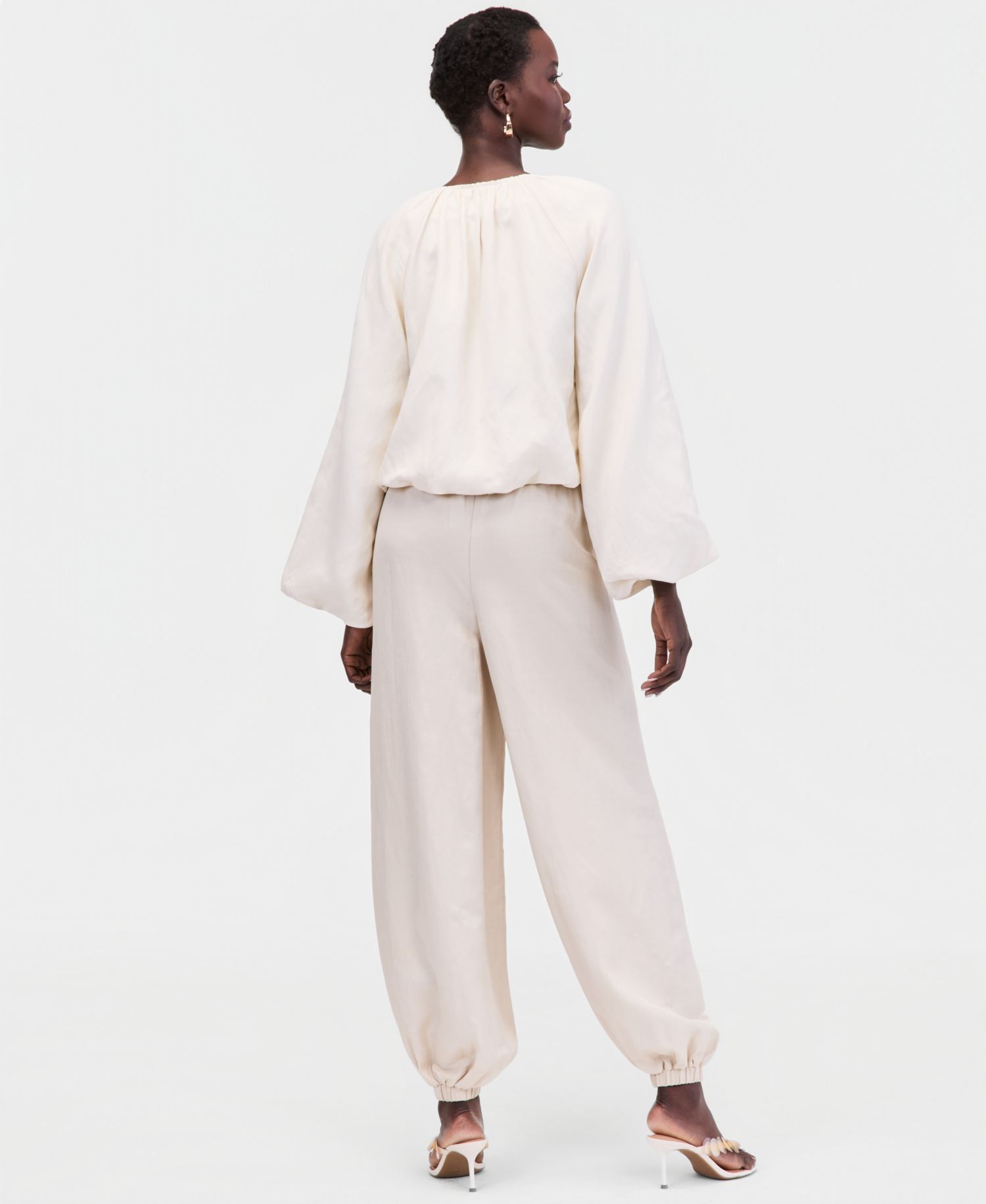 Women's Blouson-Sleeve Cropped Jacket