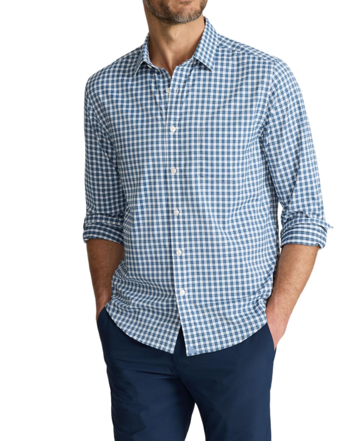 Men's Regular Fit Wrinkle-Free Performance Renshaw Button Up Shirt